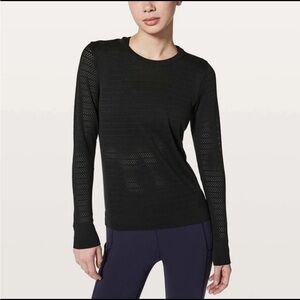 Lululemon Breeze By Black Long Sleeve Shirt Sz 4